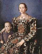 BRONZINO, Agnolo Eleonora of Toledo with her son Giovanni de  Medici oil on canvas
